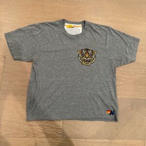Aviator Nation Gray Tee with Tiger Graphic
